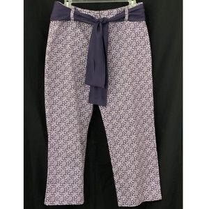 Talbots Pants Sz 10 Purple White Stretch